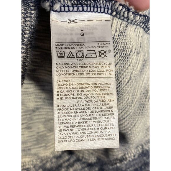 Old Navy Men's Long Sleeve Crewneck Sweater Size L Navy and White - Picture 6 of 7